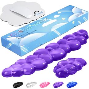 JIKIOU Cloud Wrist Rest for Computer Keyboard Arm Wrist Rest with Non-Slip Base Wrist Rest Ergonomic Gel for Keyboard and Mouse Typing Pain Relief Office Gaming Computer Desk