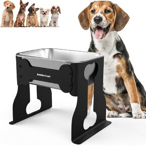 0.85 Gallon Elevated Small Dog Water Bowl, 10" Raised Dog Bowl with Stand for Medium Dog, Full Metal Elevated Dog Bowl for Joint Pressure Relief, Easy Clean Stainless Steel Dog Bowl for Indoor Outdoor