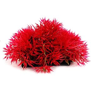 Red Artificial Flowers, Fake Flowers, Artificial Pine with Base Grass Fish Tank Ornament Aquatic Plant Landscape Decor, Aquarium Décor, Pet Supplies