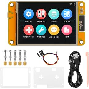 2 Pack 2.8" ESP32 Development Board WiFi Bluetooth ESP32-2432S028R Dual-core 240x320 Smart LCD Display TFT Module Touch Screen for Arduino IDE IoT (with Acrylic Shell)