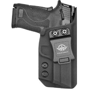 POLE.CRAFT M&P Shield EZ Holster IWB Kydex Holster Fit: Smith & Wesson M&P 9mm Shield EZ & S&W M&P 9 Shield EZ M2.0 Pistol- Inside Waistband - Adj. Cant Retention - Cover Mag-Buttom