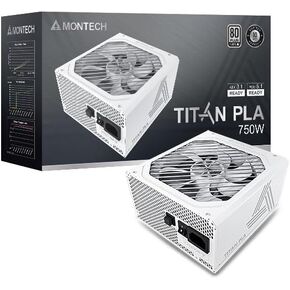 Montech Titan PLA 1000W High-End ATX Gaming Power Supply - 80 Plus Platinum & Cybenetics Platinum - Fully Modular - ATX 3.1 & PCIe 5.1 Ready -10 Years Coverage - White
