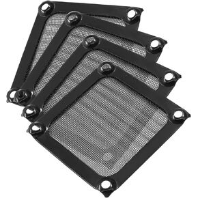 4Pcs Computer Fan Filter Grills with Screws, 60mm Aluminum Frame Mesh Silver PC Dust Filter, Dustproof Cover for Computers Case