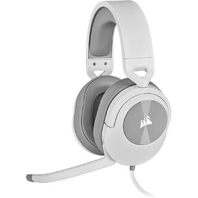 Corsair HS55 Surround v2 Multiplatform Gaming Headset – Dolby Atmos – Lightweight – Memory-Foam Leatherette – Omni-Directional Microphone – PC, Mac, PS5/PS4, Xbox Series X|S, Switch, Mobile – White