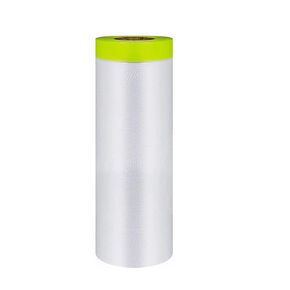 Painters Plastic with Tape, Tape and Drape, 3 Rolls Automotive Painters Tape and Plastic Film, Paint Plastic Covering Roll for Covering Skirting, Frames, Cars and Auto Body (55in X 65-Feet)