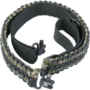 Paracord Sling with Thumb Loop, Camo and Black