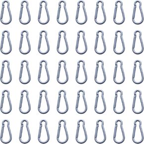 25pcs. Sprookber 5" Aluming Carabiner. Spring Snap Hook for Keychain. Small Carabiner Caribeener Clips Aluminum Key Clip Keychain Spring Snap Hook Clips Bulk Pack, Gray.Use on Camping Gear.