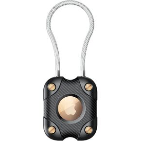 2 Pack Airtag Holder with Wire Cable, Secure Lock Airtag Keychain,IPX7 Waterproof,360°Hard Protective Air Tag Case Holder for Apple Air tag for Key Chain,Key Ring,Car,Luggage