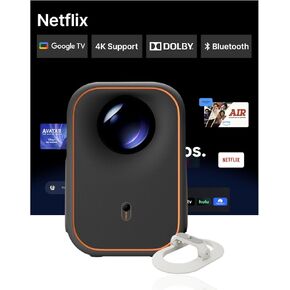Episode One Mini Projector, 300 ANSI Native 1080P Portable Projector, Built-in Netflix, Support 4k Home Theater, Compatible with Phone/Laptop/TV Stick