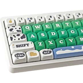 PBT Keycaps 126 Keys MOA Profile Cute Keycaps Dye-Sublimation Rainbow Candy Keycaps Set Custom Keycaps for Cherry Gateron MX Swithes Mechanical Keyboards