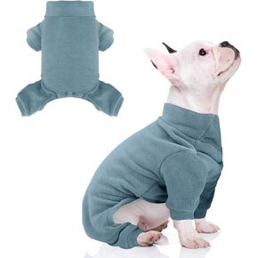 Fleece Dog Pajamas Turtleneck Thermal Dog Pjs Dog Jumpsuit Pet Outfits Warm Dog Onesie Soft Puppy Clothes for Small Sized Dogs and Cats (3pc-PKRSPP, Small)