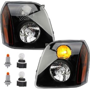 Headlights Pair, Compatible with 2007-2014 GMC Yukon & Yukon XL 1500 2500 SLE SLT Base Hybrid, Replace 15861025 15861026 Front Head Lights Assembly
