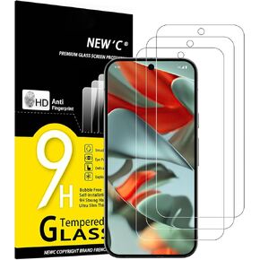NEW'C 3 Pack Designed for Google Pixel 9 Pro XL Screen Protector Tempered Glass,Case Friendly Ultra Resistant