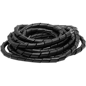 Cable Tidy Sleeves Cable Bundler Manager Black Spiral Cable Tidy Tube for PC TV Computer Printer Cables etc for Home and Office Black