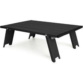 Ultralight Compact Mini Camping Table, Low to Ground Small Aluminum Folding Table for Backpacking Camping Beach Picnic Tent Hiking, Black