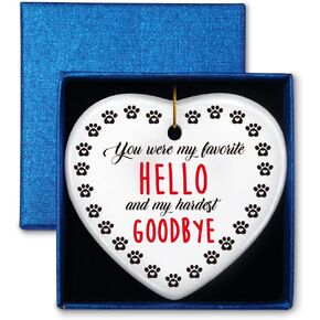 Memorial Ornament Gift for Loss of Pet, Loved Beyond Words Missed Beyond Measure, Sympathy Bereavement Keepsake Gifts for Loss of Dog Cat, Rememberance Gift for Loss of Dog Cat, Dog Owner, Cat Owner