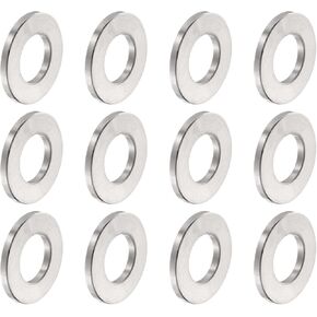 uxcell 12pcs Stainless Steel Spacer 8.5mm Bore x 20mm OD x 2mm Length Screw Bushing Plain Finish Round Metal Spacer for M8 Screws Bolts and Rods