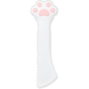 Grevosea Cat Food Spoon, Dog Cat Canned Spatula Silicone Pet Food Can Opener Cute Paw Cat Food Spoon for Wet Food Mixing Spoons for Dog Cat Canned Food (White)