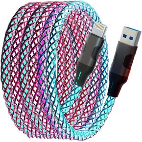 LED iPhone Charger Cable, 4.9ft [MFi Certified] RGB Colorful Gradual Light Up iPhone Lightning Cable USB Fast Charging Data Cord for iPhone 14 13 12 11 Pro Max XR XS X 8 7 6 Plus SE iPad More in Saudi Arabia