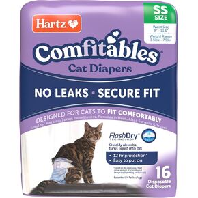 Hartz Comfitables Cat Diapers, Size L 12 Count, Comfortable & Secure Fit, Easy to Put On