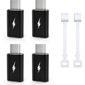 TechMatte 4 Pack Lightning to USB-C Adapter, Charging Compatible with iPhone 16 iPhone 15 Series and More Type C Devices, Support Data Transmission, Not Designed for OTG/Audio/iPad Pencil, Black