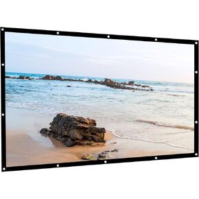 Projector Screen 100 Inch Front and Rear Projector Screen & Cosmetics Bag Bundle for Home Garden Office and Outdoor Projection