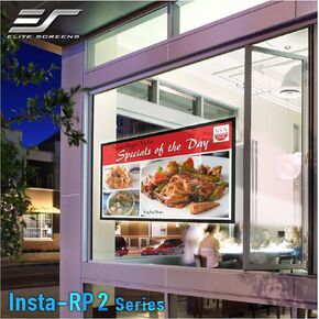 Elite Screens 123 Inch Projector Screen Film Diagonal 16:9, Self-Adhesive Rear Projection Screen Film for Exhibition Conference Restaurant Storefronts UST Projector, Insta-RP 2 Series, IRP123H2