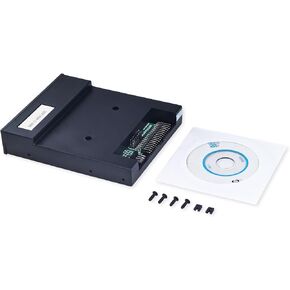 USB Floppy Drive Emulator, SFR1M44-U100K 3.5 Inch 1.44MB SSD Simulation Floppy Disk Drive Emulator Plug, Flash Disk Floppy Drive Emulator and CD Screws for Musical Keyboad(Black)