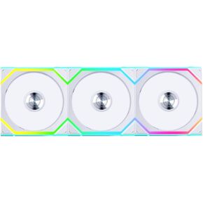 Lian Li UNI Fan SL-Wireless 120 - Triple Pack - Performance ARGB Fan with Wireless Connector, Daisy-Chain Design, Customizable Lighting Effects, Low-Noise - White (12SL1W3W)