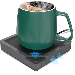 Coffee Mug Warmer Set: Coffee Warmer for Desk Auto Shut Off Candle Warmer Plate Electric Beverage Coffee Cup Warmer Heated Coffee Mug for Coffee,Tea, Milk Up to 131°F/55°C (Black) in Kuwait
