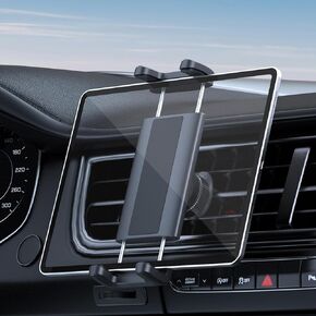 Car Vent Tablet Holder, [Strong Clip Hook] Tablet Mount for Car Vent with 360° Rotatable, Air Vent Tablet Mount for iPad Pro Air Mini, Galaxy Z Fold 6, iPhone 16 and More 4-12.9" Tablets