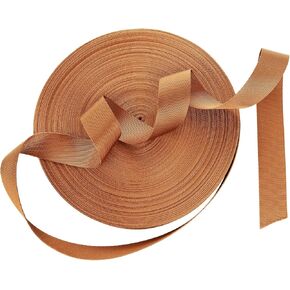 1 Inch Wide Nylon Webbing Strap 50 Yards Heavy Duty Nylon Strapping, Durable Flat Webbing Strapping for Dog Leash, Collars, Seat Belt, Backpack Handles, Outdoor DIY Crafts (25mm) - Brown