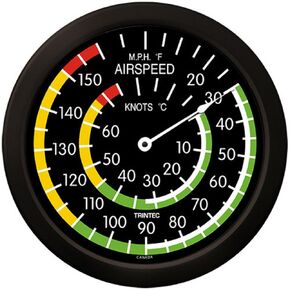 Trintec Massive 14 Aviation Airspeed Indicator Round Thermometer 9061-14 Aviatrix