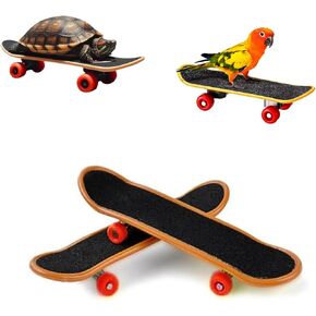 2 Pcs Bird Toys Mini Skateboard Toys, Small Pets for Play and Training Toys Mini Walking Skateboards Budgies Reptiles Skateboards