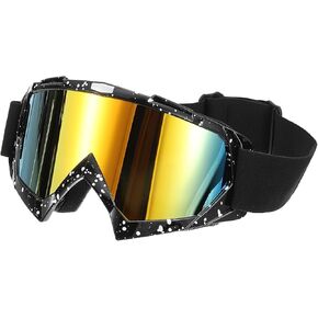 PATIKIL Dirt Bike Goggles, Motorcycle Goggles ATV Goggles Ski Goggles Racing Helmet Goggles Windproof for Mountaineering Sky Diving Ski Riding, Black with Transparent Lenses