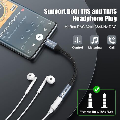 KOOPAO USB Type C to 3.5mm Audio Adapter, Supports Stereo and Wired Headphones in Saudi Arabia