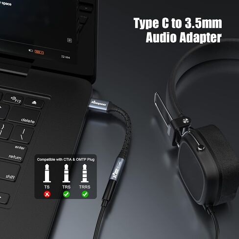 KOOPAO USB Type C to 3.5mm Audio Adapter, Supports Stereo and Wired Headphones in Saudi Arabia