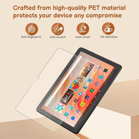 واقي شاشة غير لامع من CoBak مكون من 3 قطع لجهاز Amazon Fire HD 10 (الجيل الثالث عشر، إصدار 2023) / جهاز لوحي Onn مقاس 10.1 بوصة - فيلم PET ممتاز مضاد للوهج وخالي من الفقاعات in Saudi Arabia