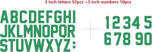 Fanbrilliant Total 64 Pieces 3 Inch Iron On Letters & 3 Inch Numbers Total 64 Pieces Double A to Z Iron On Transfer Letters for Sport Jersyes T Shirts Team Name Patches (Green) in Kuwait