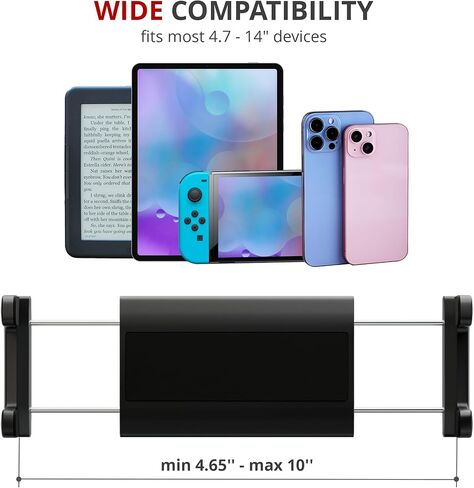 X-Protector Tablet Stand for 4.7" - 14" Devices - Premium Tablet Holder for Bed with Cable Clips - Tablet Mount Compatible with IPad Air/Pro/Mini, Amazon Kindle/Fire HD, iPhone, and Many Other! in Saudi Arabia