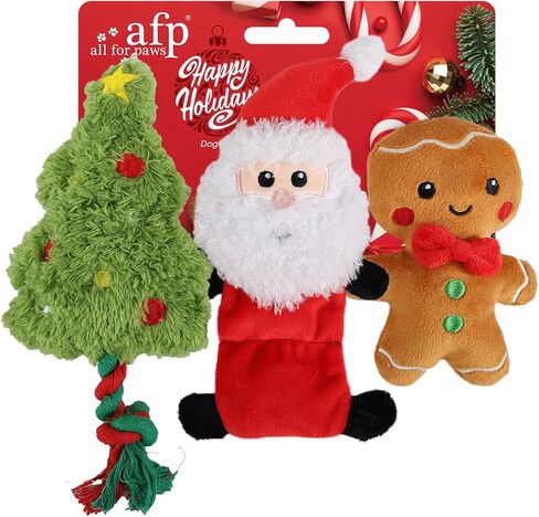 ALL FOR PAWS AFP MerryTough Buddy - Christmas Dog Toy (Christmas Tree Santa Gingerbread Man) in Saudi Arabia