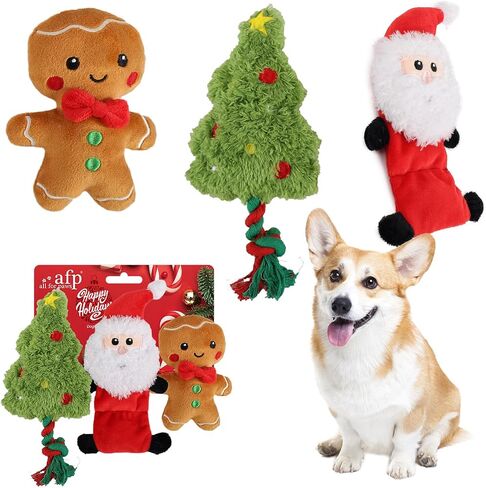 ALL FOR PAWS AFP MerryTough Buddy - Christmas Dog Toy (Christmas Tree Santa Gingerbread Man) in Saudi Arabia