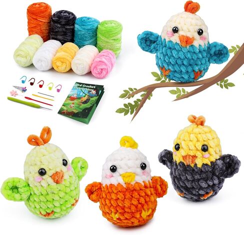 GarfxG Crochet Kit for Beginners, Crochet Plant Starter Kit with Step-by-Step Video Tutorials, Beginner Crochet Kit Knitting Supplies for Adults Crochet 4PCS Potted Plant (40% +Crochet Yarn) in Saudi Arabia