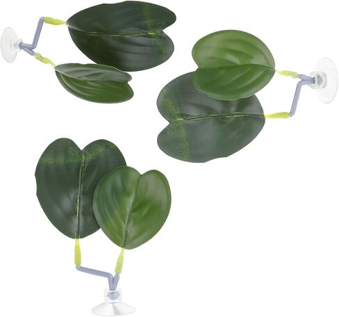 3 Pcs Betta Fish Leaf Pad Betta Fish Tank Accessories Aquarium Décor Simulating The Natural Habitat for Betta Spawning Grounds Breeding Resting Bed with Plastic Suction Cup in Saudi Arabia