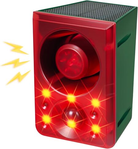 Solar Outdoor Motion Sensor Alarm with Dog Barking Sound,130db Motion Detector Alarm with Siren Light for Yard,Home,Chicken Coop,Villa,Farm,Barn in Saudi Arabia