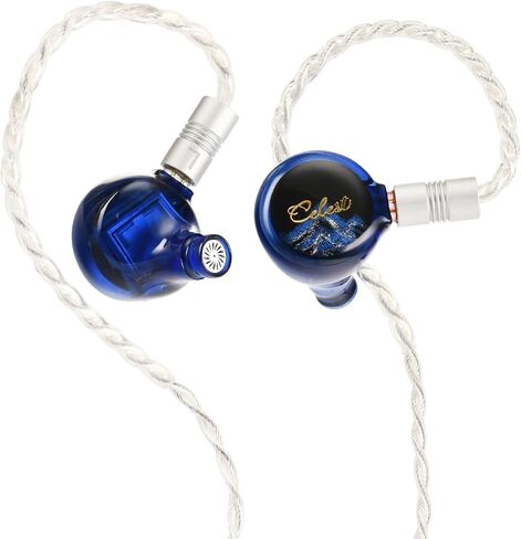 QOA Kinera Celest Pandamon 2.0 in Ear Monitor for Musicians, 3.5mm HiFi Wired Earphone, Enhanced SPD2.0 BA Driver IEM Earphone with Resin Housing, Stainless Steel Panel, 2-Pin Detachable Cable(Blue) in Saudi Arabia