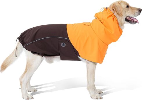 RS Dog Raincoat, All-Weather Jacket, Waterproof, Windproof & Lightweight, Teflon™ Fabric Protector (Bright Orange, X-Large) in Saudi Arabia