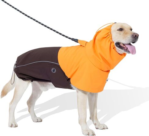 RS Dog Raincoat, All-Weather Jacket, Waterproof, Windproof & Lightweight, Teflon™ Fabric Protector (Bright Orange, X-Large) in Saudi Arabia