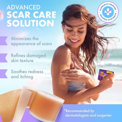 Silicone Scar Tape for Comprehensive Scar Care - Scar Treatment for Surgical Scars, C-Section, Keloid Bump Removal - Extra Long Roll for Extended Use - 130 x 1.5 inch in Saudi Arabia