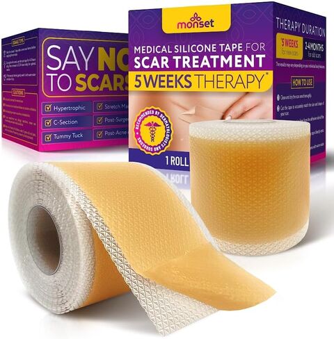 Silicone Scar Tape for Comprehensive Scar Care - Scar Treatment for Surgical Scars, C-Section, Keloid Bump Removal - Extra Long Roll for Extended Use - 130 x 1.5 inch in Saudi Arabia